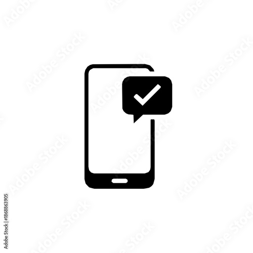 Push notification multi-factor authentication solid glyph icon (vector)