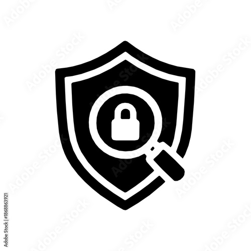 Zero trust architecture network security solid glyph icon (vector)