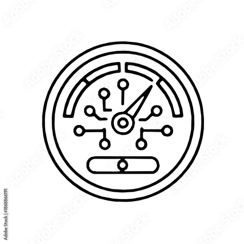 Semiconductor Thermal Management Sensor Single-Stroke Outline Icon