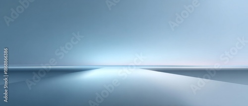 Minimal blue abstract horizon background with soft gradient lighting and wide copy space