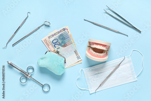 Wallet with dentist's tools...