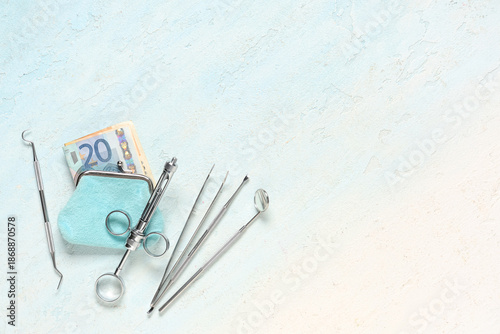 Wallet with money and denti...