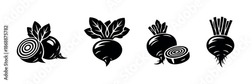 Vegetable vector icons set for food and nutrition. healthy eating symbols