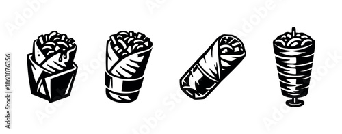 Food and restaurant vector icons set. culinary and meal design symbols