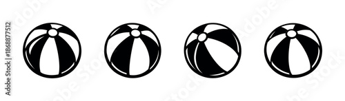 Beach and summer vector icons set. recreation and leisure symbols