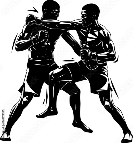 vector illustration of a mma match