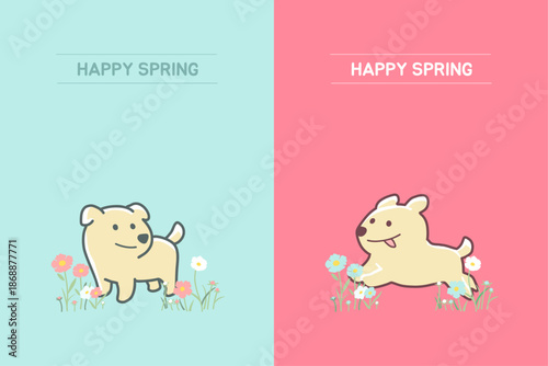 금계국과 강아지 배경화면