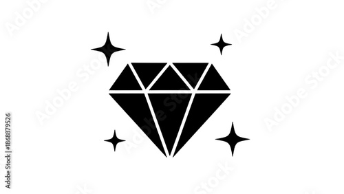 Vector illustration of a sparkling gemstone representing luxury and value, on transparent background