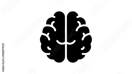 Vector illustration of a human brain icon for intelligence and thought, on transparent background