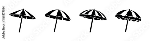 Summer and outdoor vector icons set. beach and vacation graphics