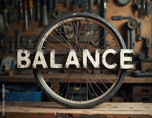 Glowing 3D letters forming the word BALANCE with smooth lighting effects, rendered on calm and symmetrical abstract backgrounds