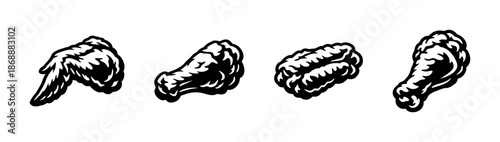 Food and cuisine vector icons set. culinary and gastronomy symbols