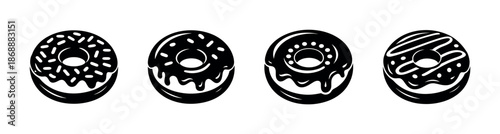 Food and dessert vector icons set. bakery and pastry symbol collection