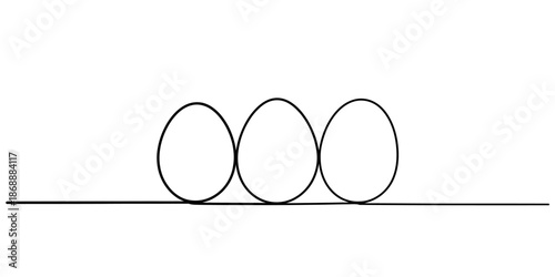 A simple line drawing of three circles side by side on a flat surface