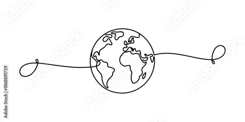 A simple line drawing of the Earth being pulled in two different directions by invisible forces.
