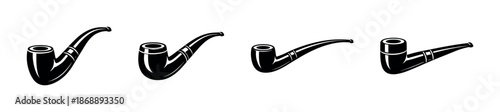 Pipe vector icons set. smoking, tobacco, vintage symbols