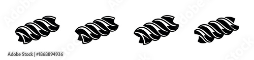 Pasta vector icons set. fusilli, italian food, noodle symbols
