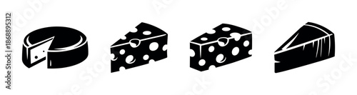 Cheese vector icons set. dairy symbols, food, nutrition designs