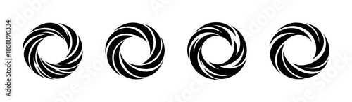Abstract swirl vector icons set. circular, round, design elements