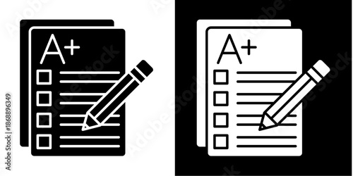 Qualification  Icon Set White Style Collection