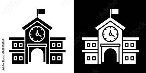 Campus  Icon Set White Style Collection