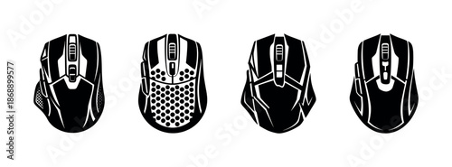 Computer mouse vector icons set. technology, peripherals, gadgets symbols