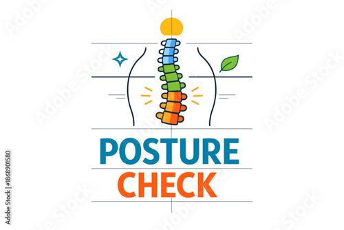 Colorful spine graphic for posture awareness and health