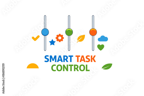 Smart task control: efficient management with interactive icons and colorful elements