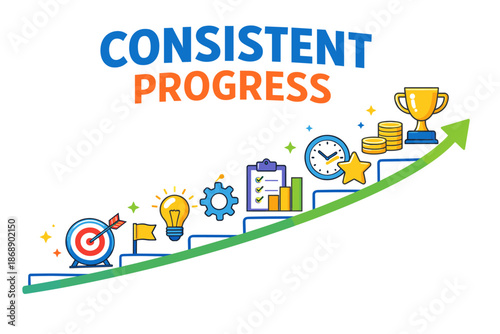 Consistent progress: success through goal achievement and steady growth