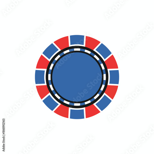 Blue Casino Chip on White