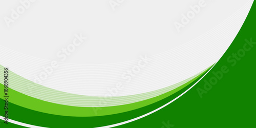 Abstract White and Green wave wide background banner, modern design