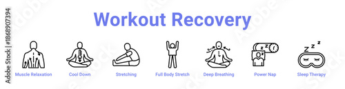Workout Recovery Icon Banner and Collection