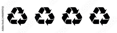 Recycling symbols vector icons set: eco, sustainability, waste management symbols