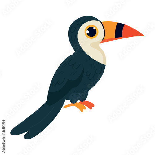 Flat style bird vector illustration for modern design