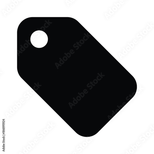 Minimalist Price Tag Icon - Black Vector Retail Discount and E-commerce Label Symbol