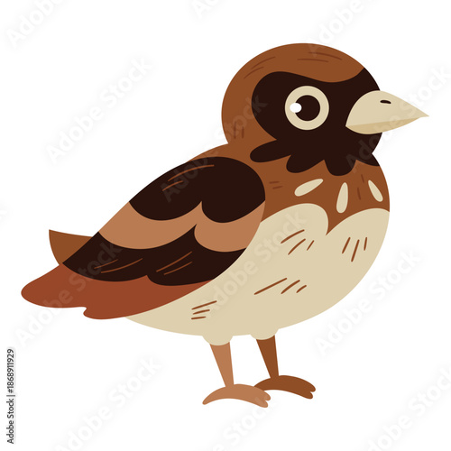 Flat style bird vector illustration for modern design