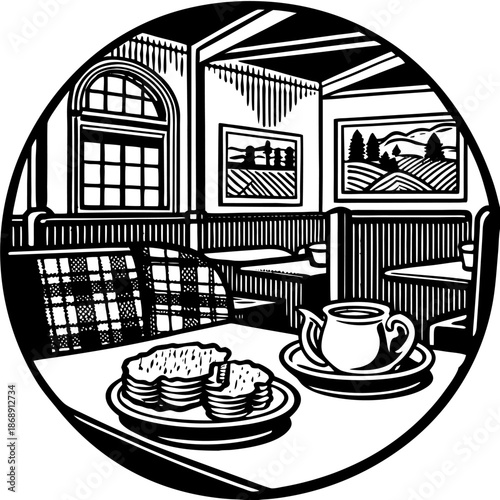 Cozy Scottish Cafe with Shortbread and Tea