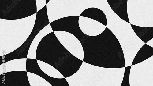 Canvastavla Black and white geometric abstract art background, featuring a pattern of overla