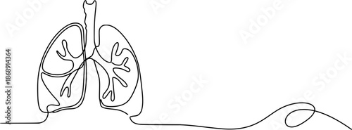 Vector illustration of lung object with white background for health design