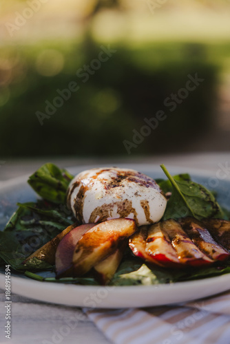 Burrata Salad with Grilled Peaches