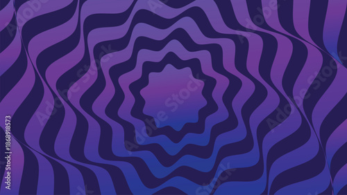 Abstract blue wavy optical illusion background pattern psychedelic tunnel effect