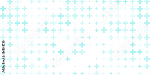 Medical healthcare seamless background. Green blue cross pattern. Repeating plus symbol wallpaper. Vector hospital pattern. Tech backdrop for presentation, banner, booklet, brochure, leaflet, poster