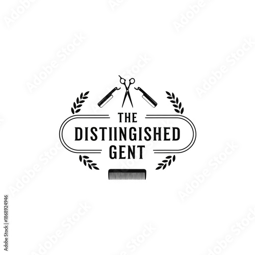 The Distinguished Gent Barber Shop Logo Design.