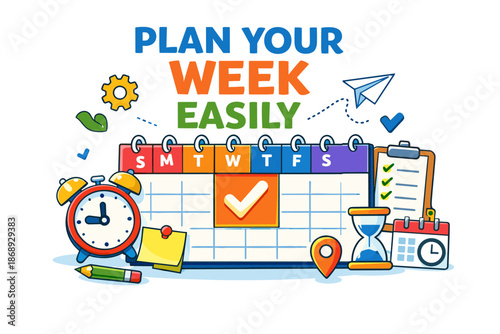 Weekly planning made easy with calendar and organizational tools