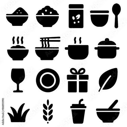 Culinary Collection: A detailed illustration showcasing a diverse array of culinary elements, perfect for food-related projects. 