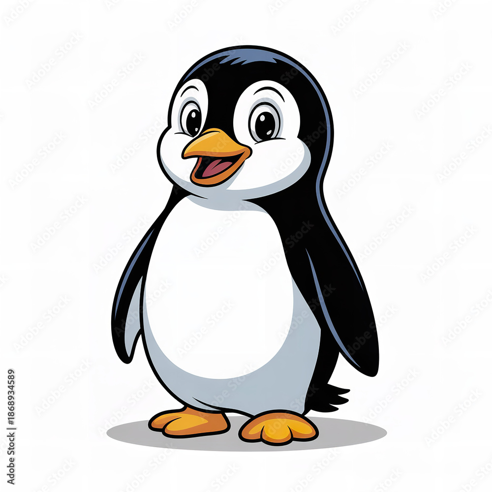 Fototapeta premium Cute Cartoon Penguin Character for Digital Image Mixing Creative Vector Illustration Blending and Graphic Design Projects