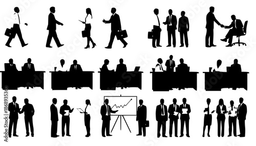 Business people, set of vector silhouettes
