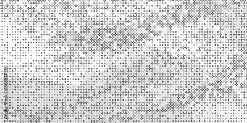 Pixelated bitmap gradient texture. Black and white dither pattern background. Abstract glitchy pattern. 8 bit video game screen wallpaper. Wide raster backdrop. Retro pixel art Illustration. Vector