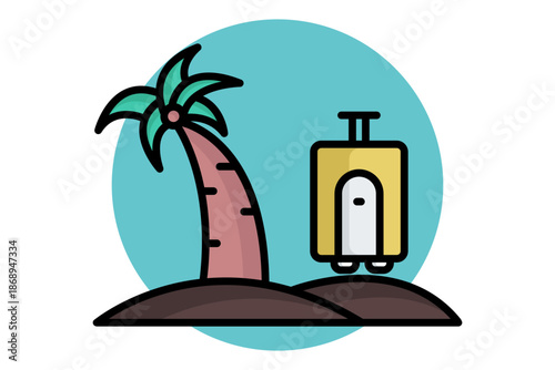 Vacation icon. colored outline icon style. icon related to tour. benefit elements vector illustration