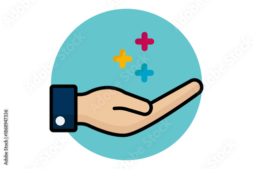 Benefit icon. colored outline icon style. benefit elements vector illustration